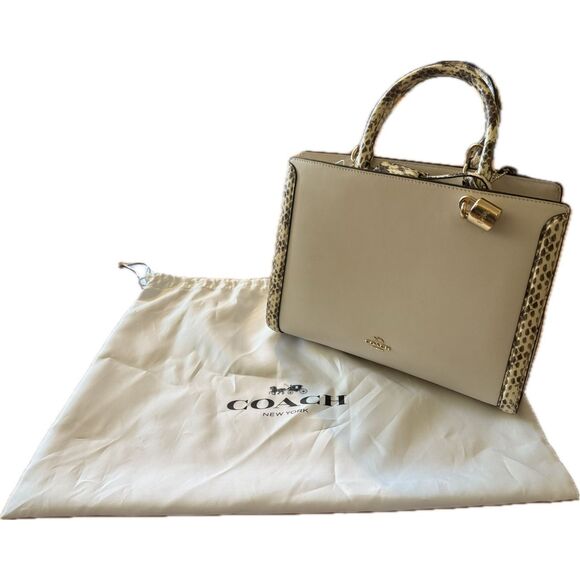 Coach Zoe Carryall with Exotic Snakeskin Trim Rare HTF  F68293 NWOT ZR25250 - Picture 1 of 9